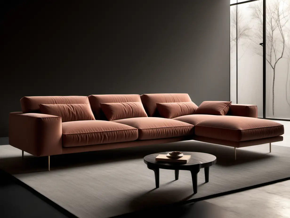 Modern Italian Sofa with 25 cm Thick Arms and Dual Seats