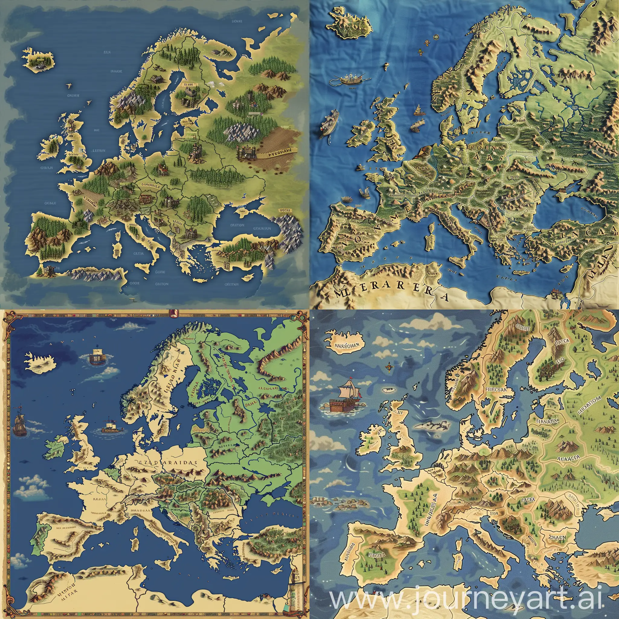 Нарисуй карту Европы для игры, страны и области должны быть разделены границами
