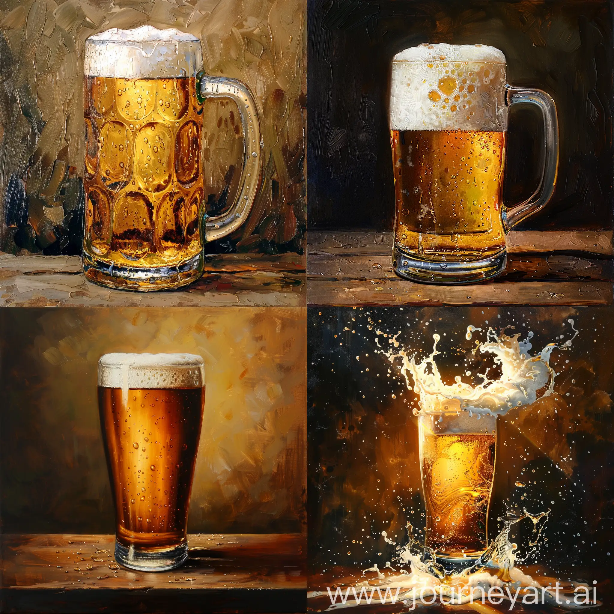 Foamy-Beer-Pouring-into-Glass-on-Wooden-Table