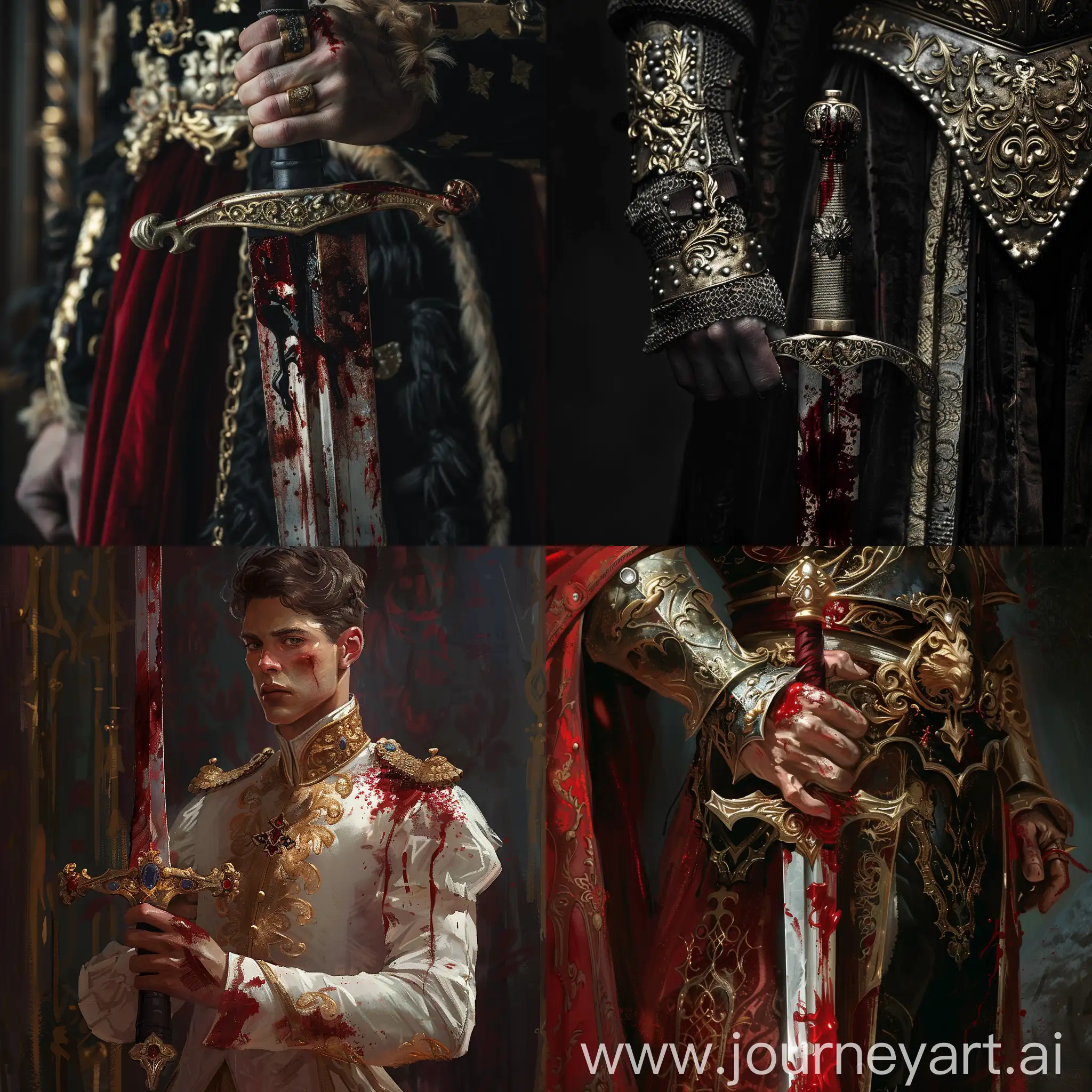 Medieval-Prince-Holding-BloodStained-Sword