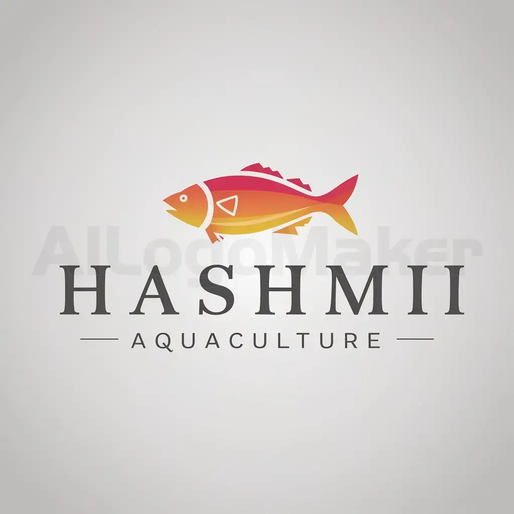 a logo design,with the text "Hashmi Aquaculture", main symbol:Fish,Moderate,be used in Farming industry,clear background