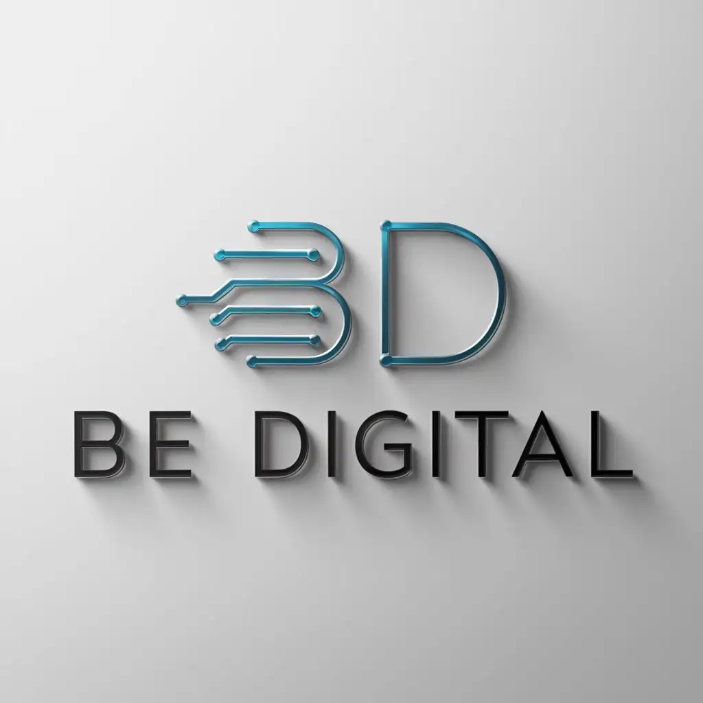 a logo design,with the text "BE DIGITAL", main symbol:B D,Minimalistic,be used in Technology industry,clear background