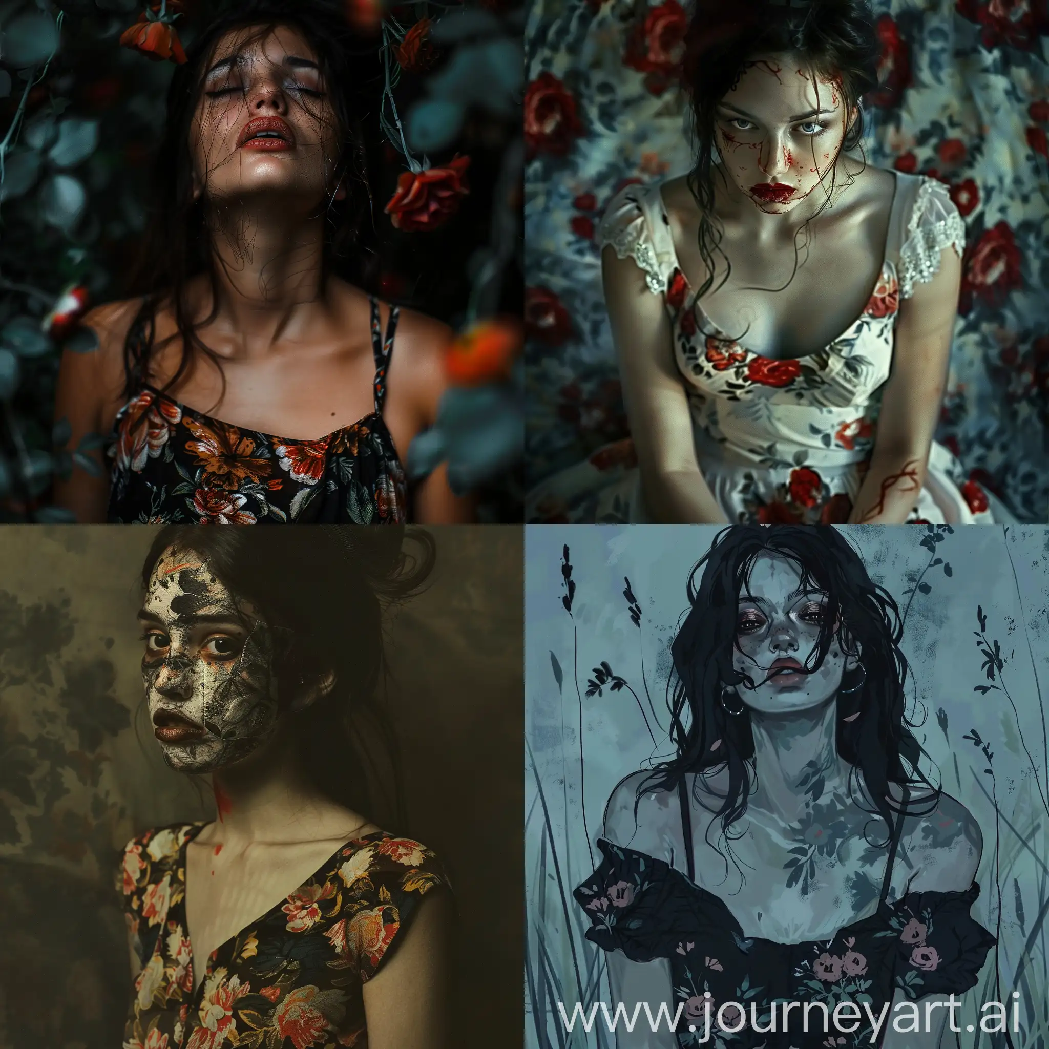 Scary-Girl-with-Floral-Dress-in-Mysterious-Atmosphere