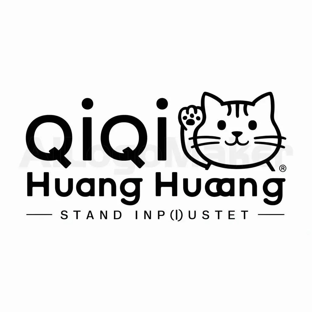 a logo design,with the text "Qiqi Huang Huang", main symbol:cat,Moderate,be used in Others industry,clear background