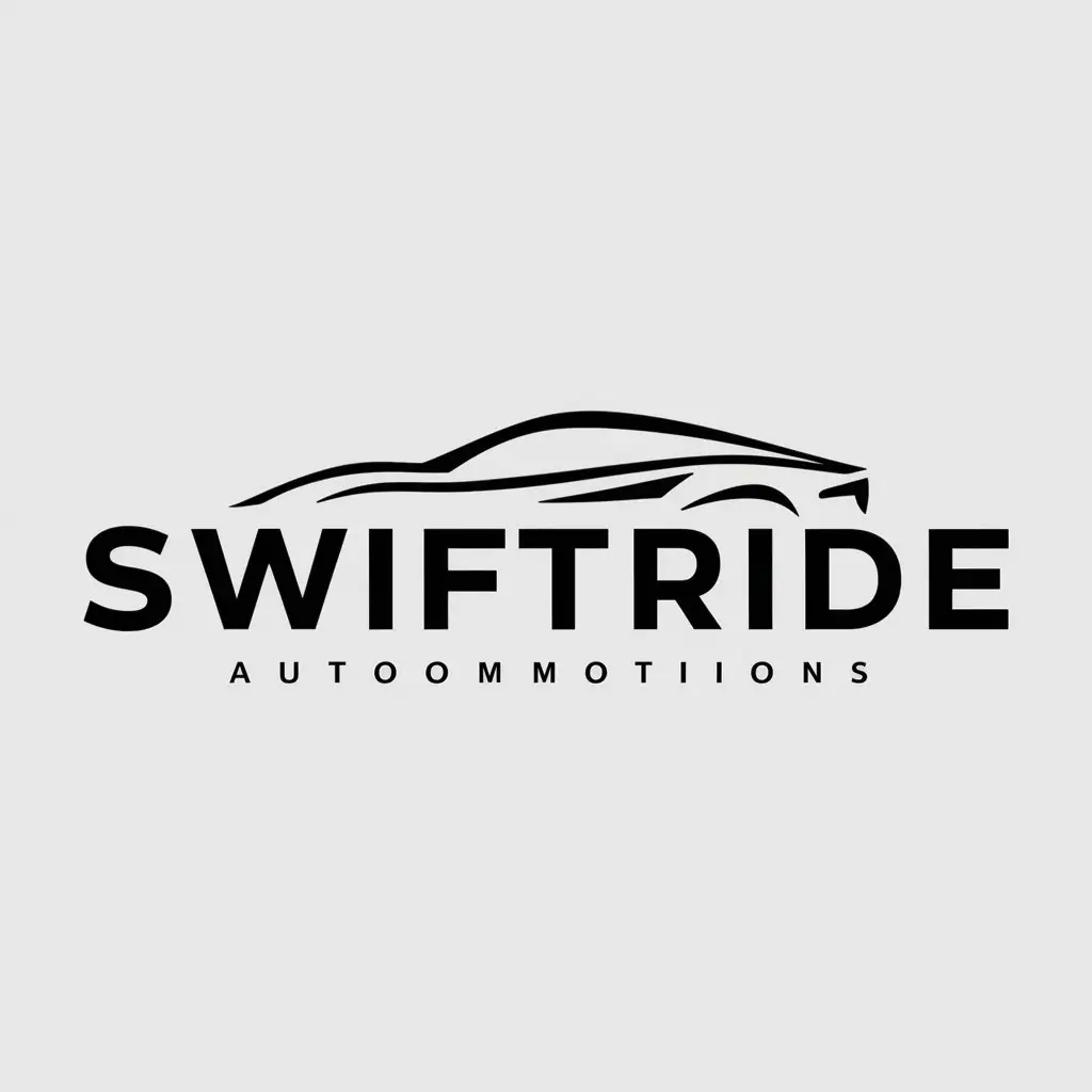 a logo design,with the text "SwiftRide", main symbol:car,Moderate,be used in Automotive industry,clear background