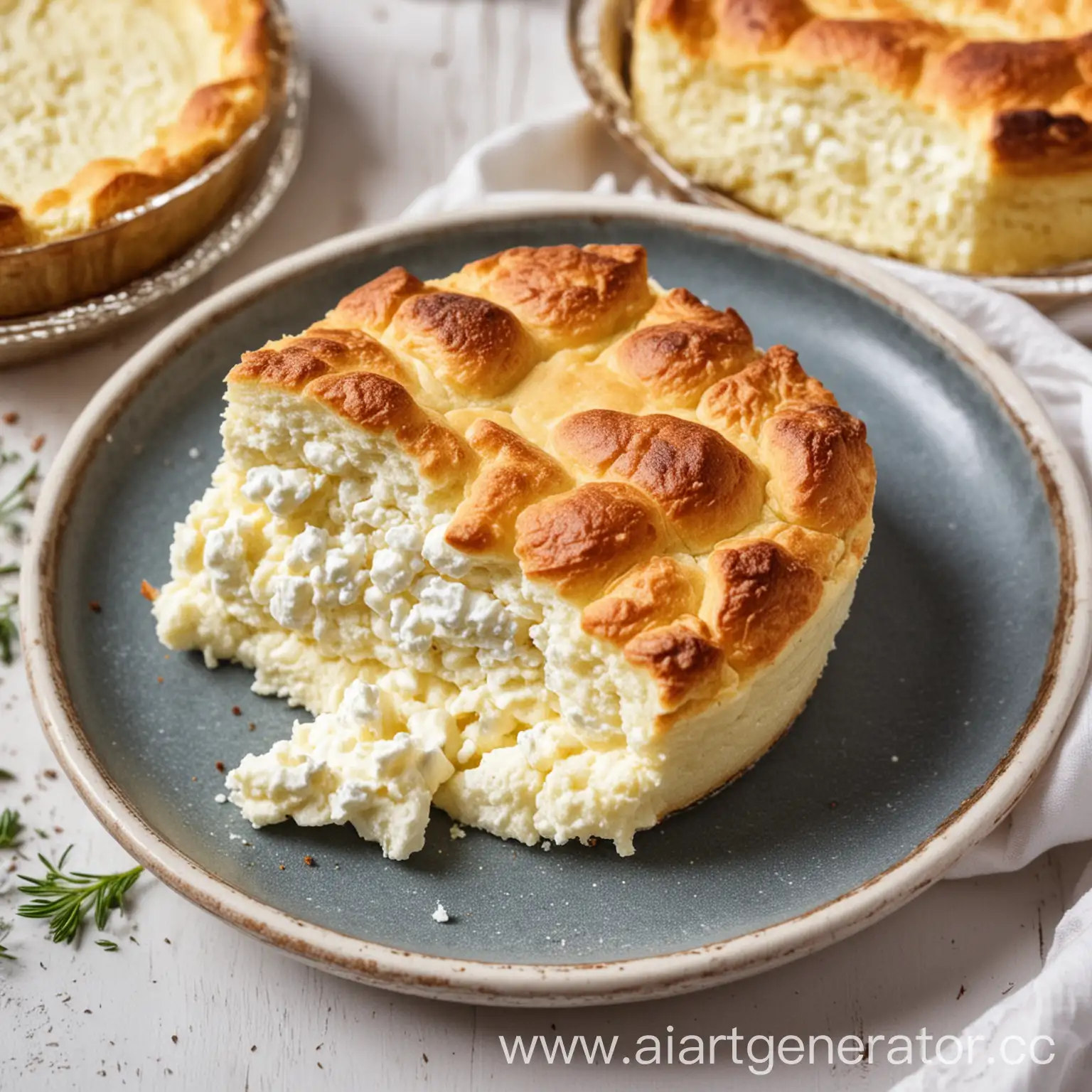 Delicious-Cottage-Cheese-Souffle-with-Creamy-Sour-Cream-Topping