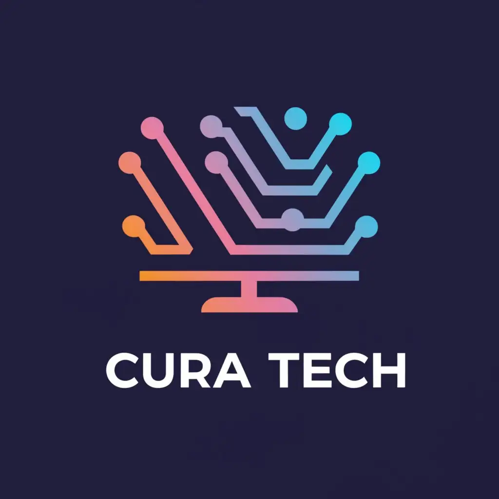 a logo design,with the text "Cura Tech", main symbol:computer,complex,be used in Technology industry,clear background