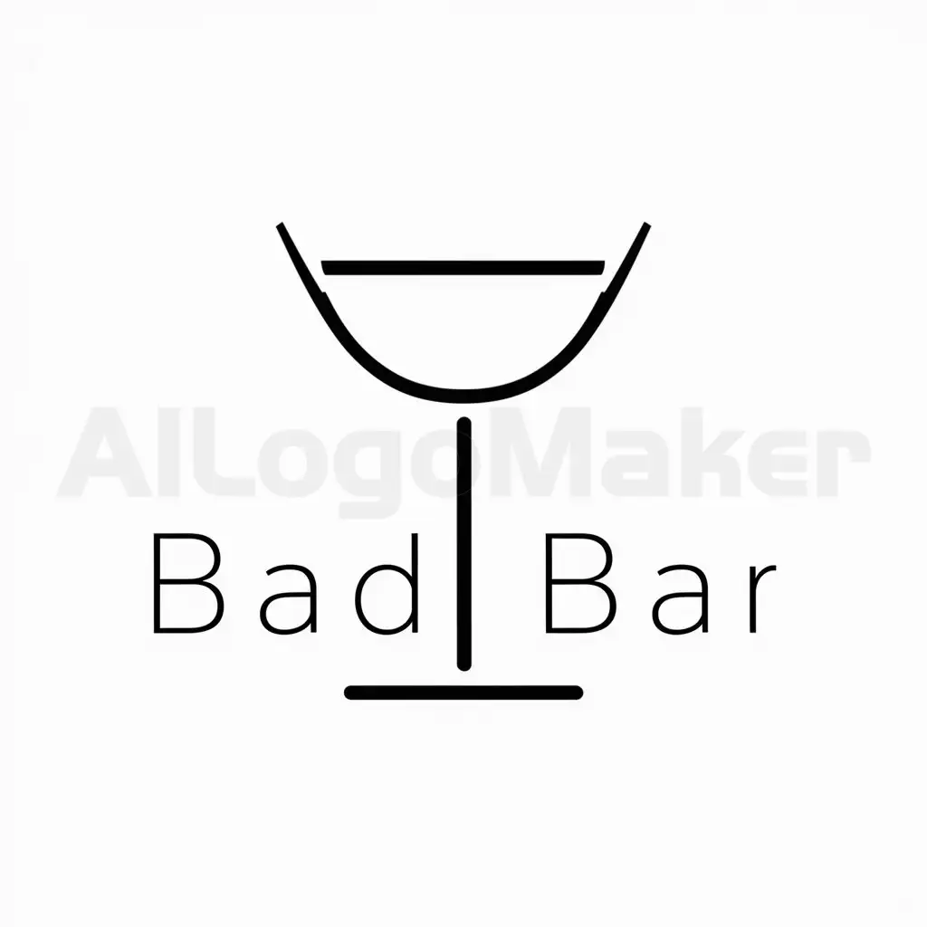 LOGO-Design-for-Bad-Bar-Minimalistic-Drinking-Glass-Emblem-on-Clear-Background