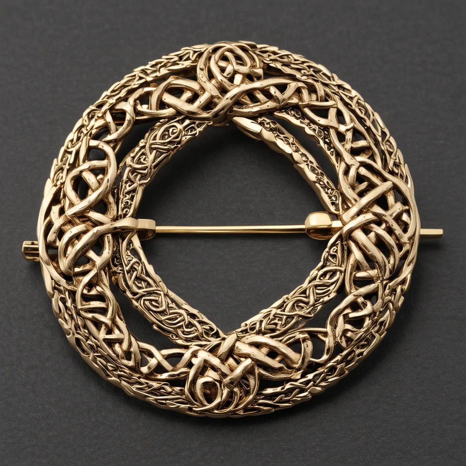 Celtic brooch very detailed - all gold
