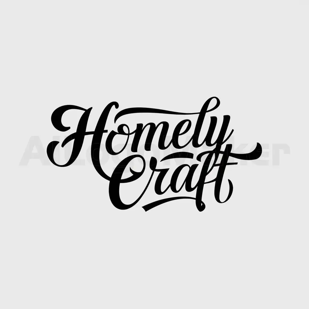 a logo design,with the text "HomelyCraft", main symbol:artistic caligraphy,Moderate,be used in Retail industry,clear background