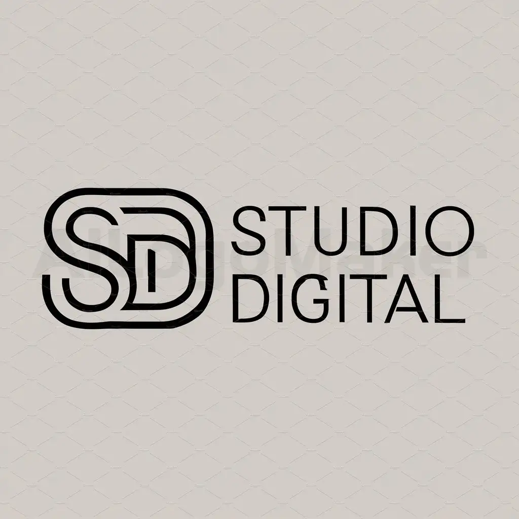 a logo design,with the text "studio digital", main symbol:alphabet SD,Moderate,be used in Technology industry,clear background