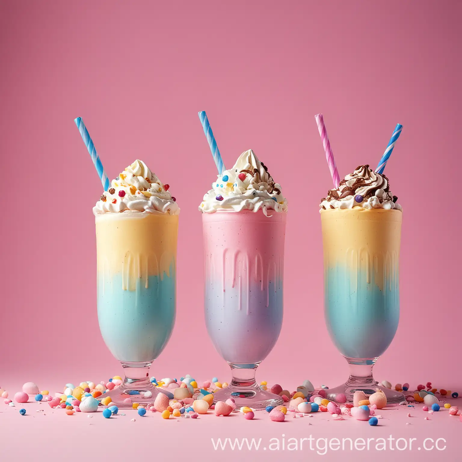 Appetizing-Milkshakes-on-Pink-Blue-or-Yellow-Studio-Background