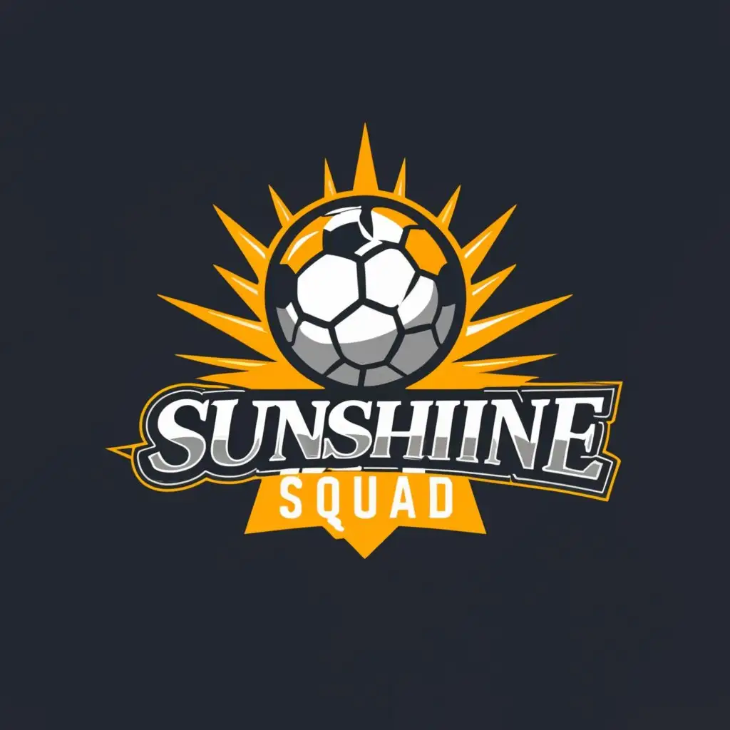 a logo design,with the text "Sunshine Squad", main symbol:Football ⚽,Moderate,be used in Sports Fitness industry,clear background