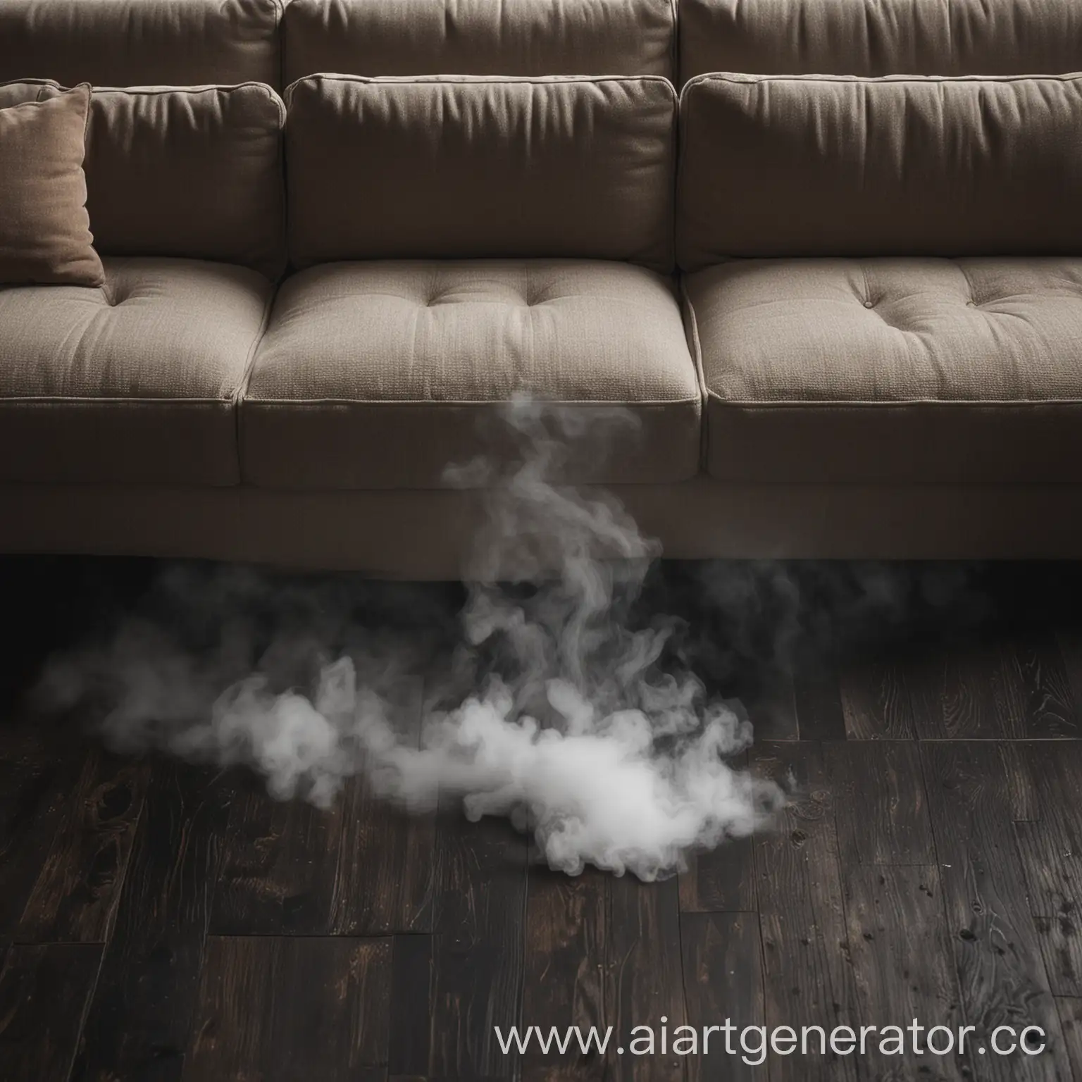 Steam-Rising-from-Dark-Floor-Behind-Soft-Couch
