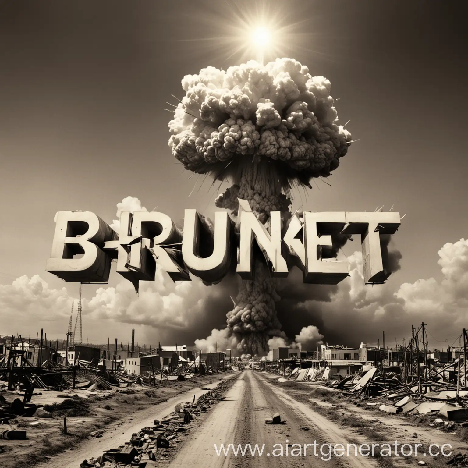 Слово BrutNet, позади Атомный взрыв