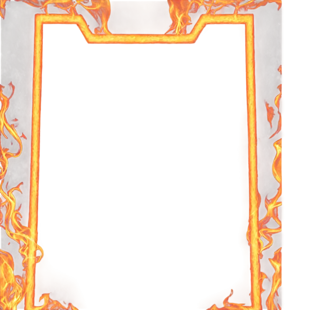orange hot fire frame border