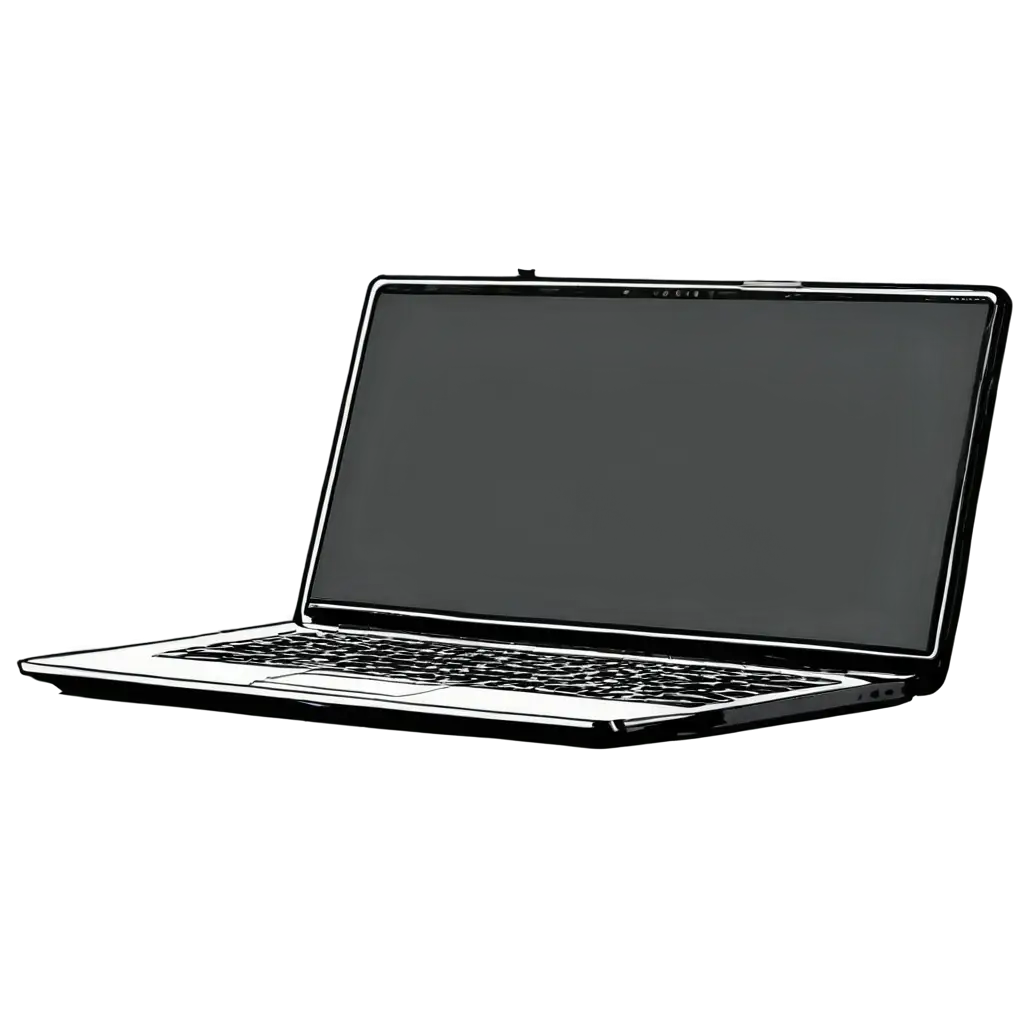HighQuality-PNG-Sketch-of-Black-and-White-Laptop-Enhancing-Visual-Appeal-and-Clarity