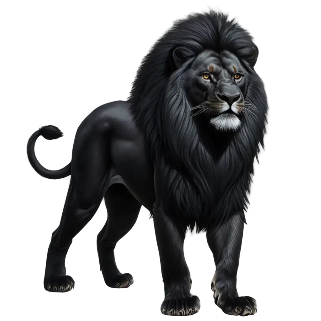 HighQuality-Black-Lion-PNG-Image-A-Striking-Visual-for-Creative-Projects