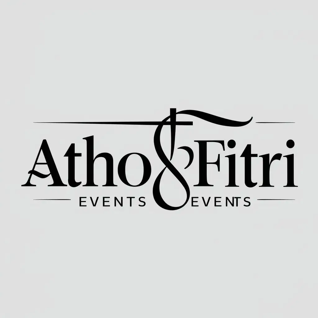 a logo design,with the text "Atho Fitri", main symbol:At&Fi,Moderate,be used in Events industry,clear background