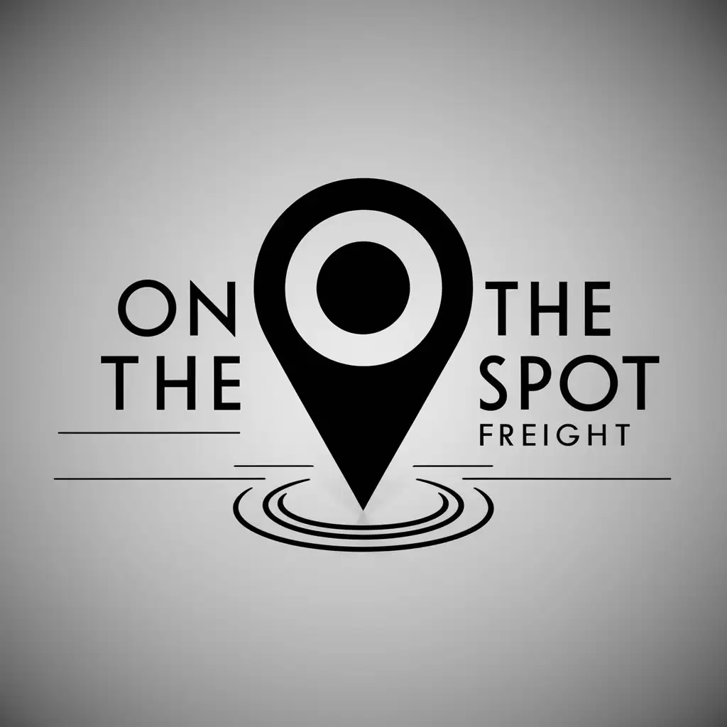 a logo design,with the text "on the spot freight", main symbol:A gps marker pin used in navigation applications will be the center of logo with the words On the spot freight,Moderate,clear background