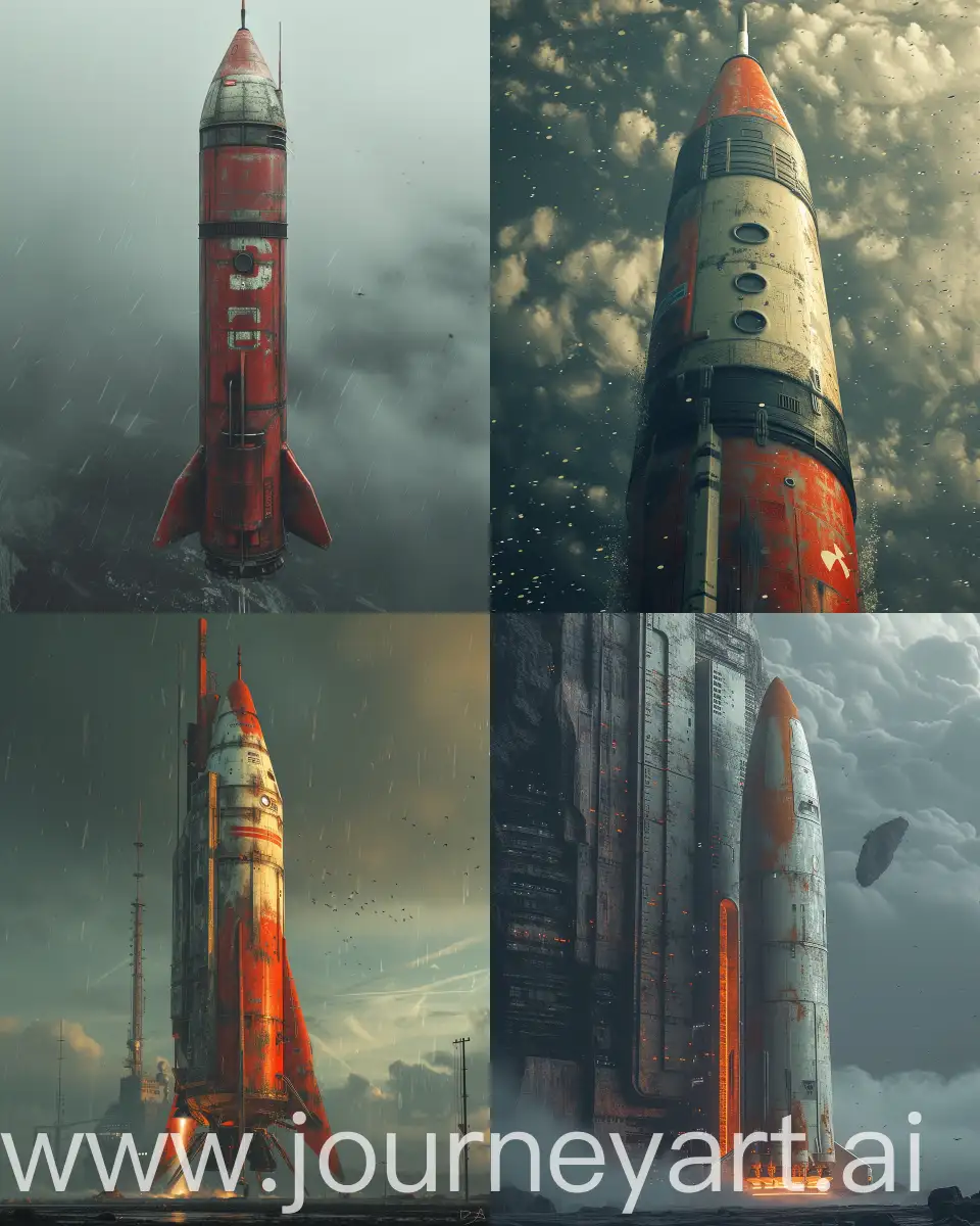 a rocket side view, cinematic, high resolution, happy, highly detailed, cinematic lighting, film grain, atmospheric perspective, hyperrealistic , gritty, epic, like an Artstation masterpiece, with award-winning, raw, best quality photography in the style of a photo taken with a Hasselblad x2d camera --s 250 --ar 4:5