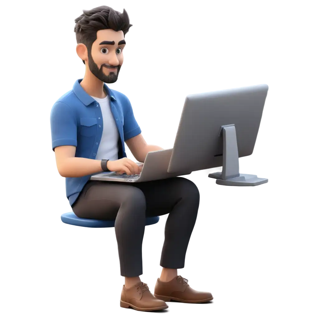 Man-Using-Computer-in-HighQuality-PNG-Image-Enhance-Your-Digital-Presence