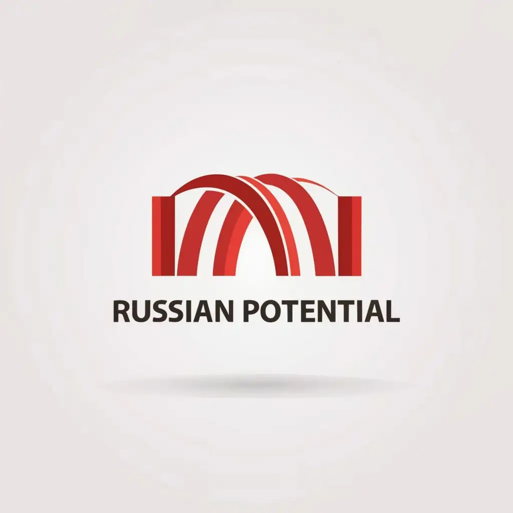 a logo design,with the text "Russian potential", main symbol:red bridge,Moderate,clear background