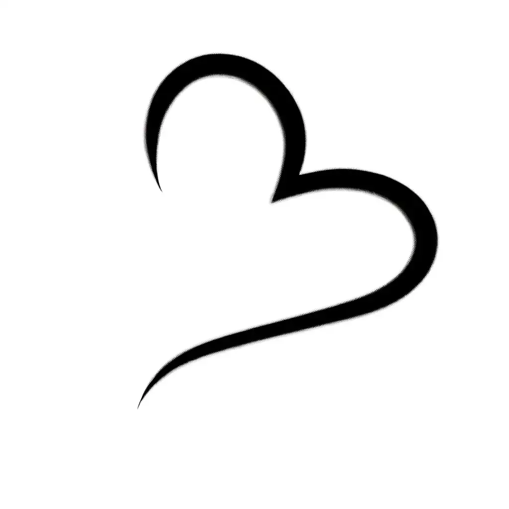 Minimalistic Heart Outline on White Background