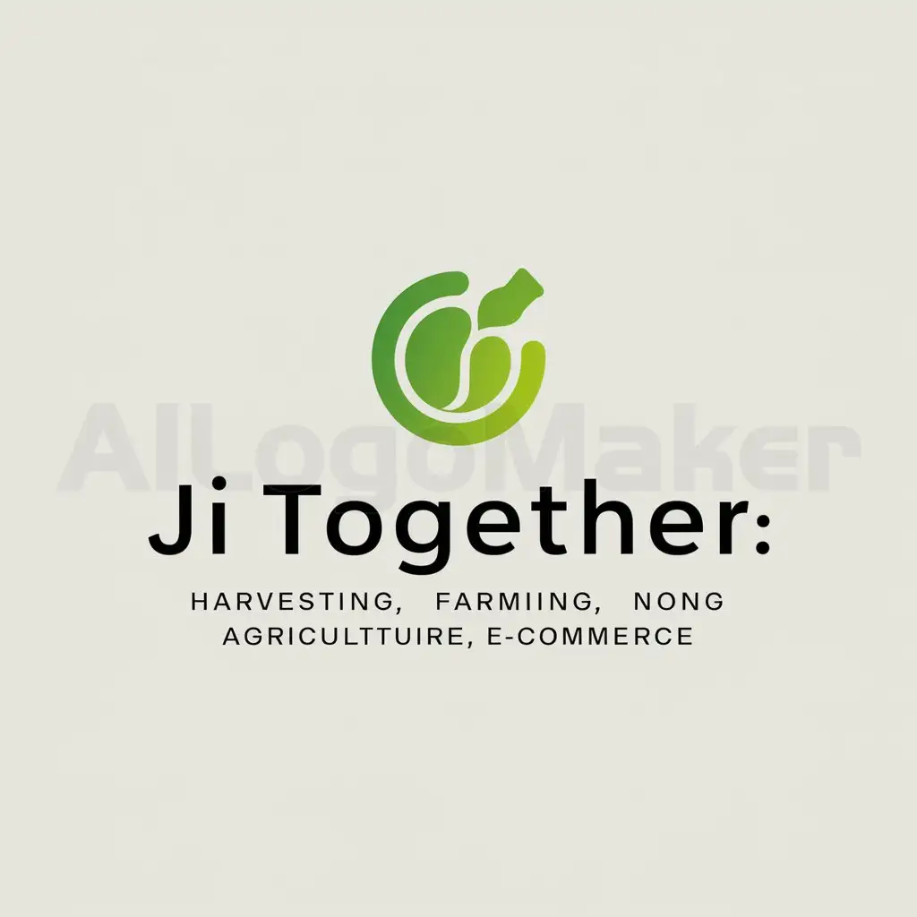 a logo design,with the text "ji together harvesting farming nong agriculture", main symbol:green food, e-commerce,Minimalistic,clear background