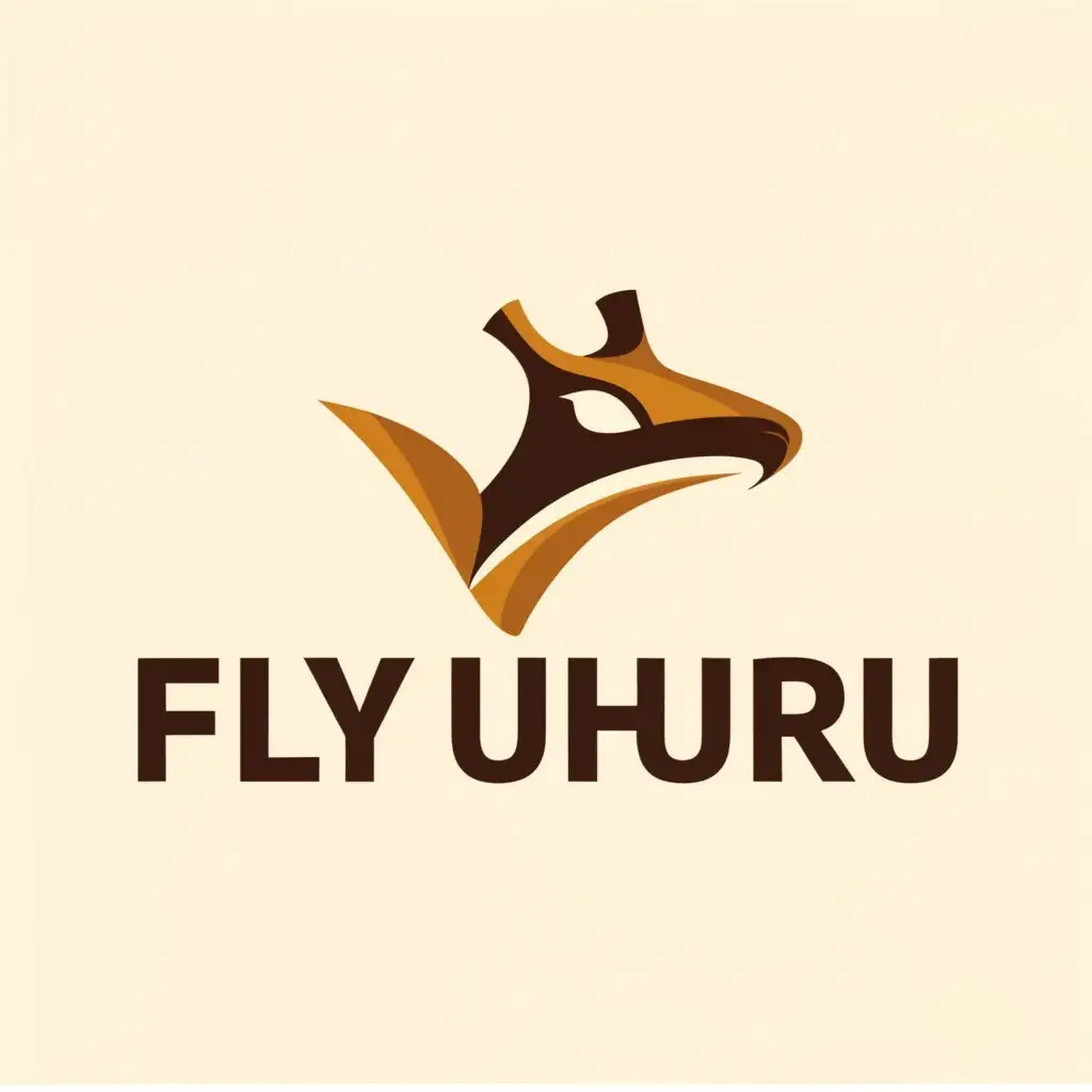 a logo design,with the text 'fly uhuru', main symbol:giraffe,complex,be used in airline industry,clear background