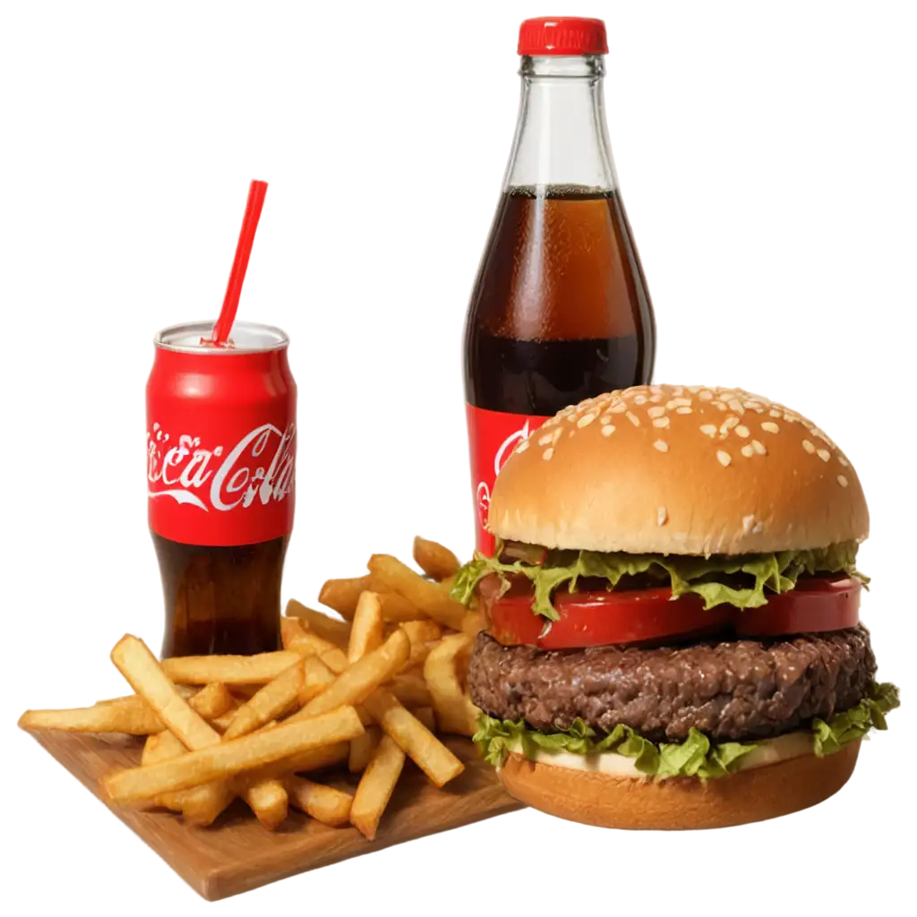 burger with coca cola