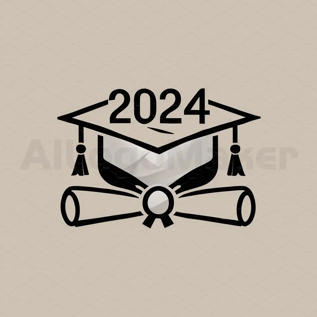 a logo design,with the text "graduation", main symbol: A graduation cap with "2024" on the top and a rolled diploma underneath

(The input is in English, so it is repeated as is),Moderate,clear background