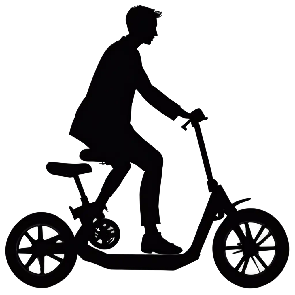 HighQuality-PNG-Image-of-a-Person-White-Silhouette-Riding-an-EScooter