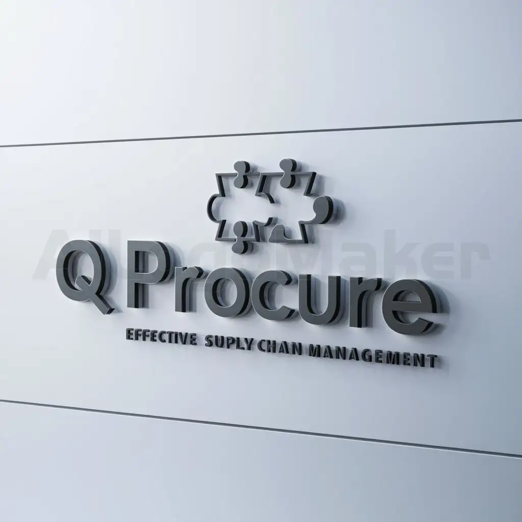 a logo design,with the text "Q Procure", main symbol:puzzle pieces,Minimalistic,be used in Procurement industry,clear background