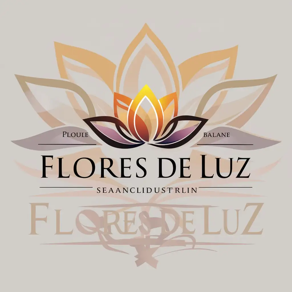 LOGO-Design-For-Flores-de-Luz-Elegant-Lotus-Flower-Symbol-in-Color