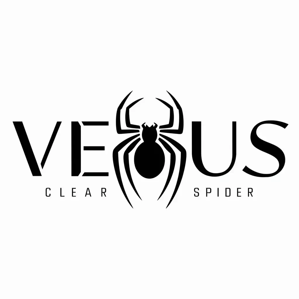 a logo design,with the text "Venus", main symbol:Spider,Moderate,clear background