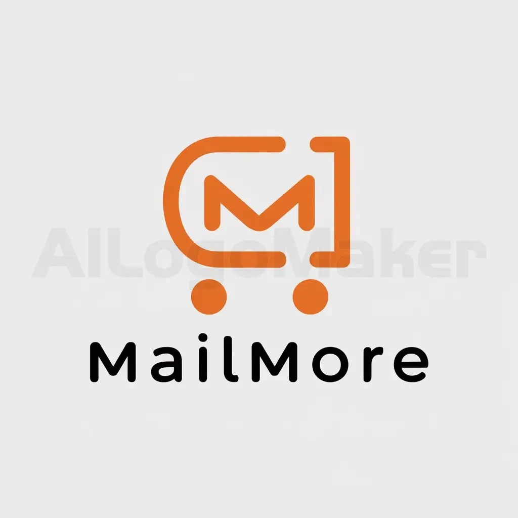 a logo design,with the text "Mailmore", main symbol:Email, Cart,Minimalistic,be used in Technology industry,clear background
