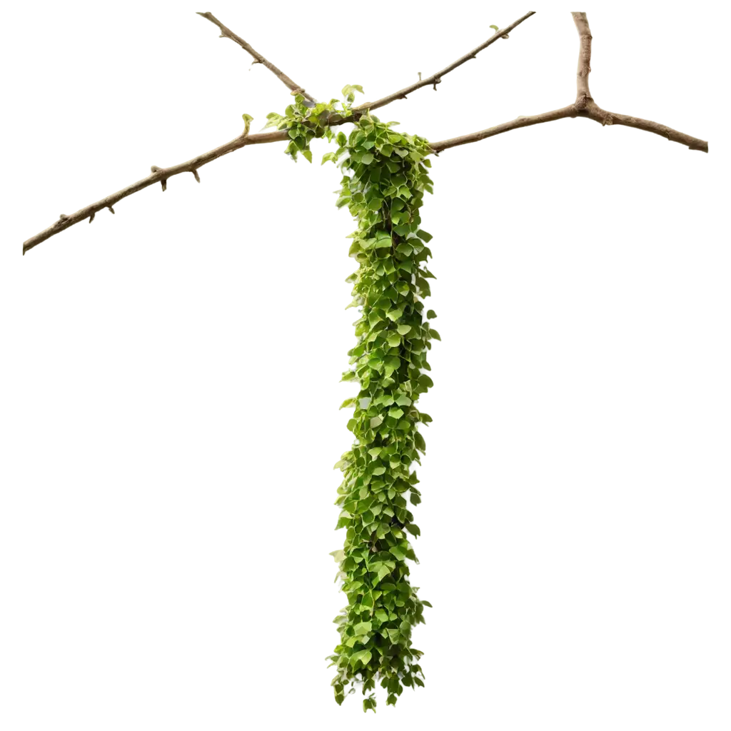 HighQuality-PNG-Image-Jungle-Vines-Liana-Plant-Climbing-and-Hanging-on-Tree-Trunk-Isolated-on-Transparent-Background