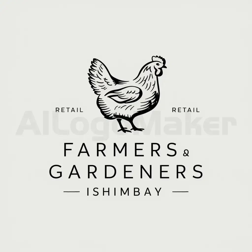 a logo design,with the text "FARMERS GARDENERS ISHIMBAY", main symbol:Hen,Moderate,be used in Retail industry,clear background