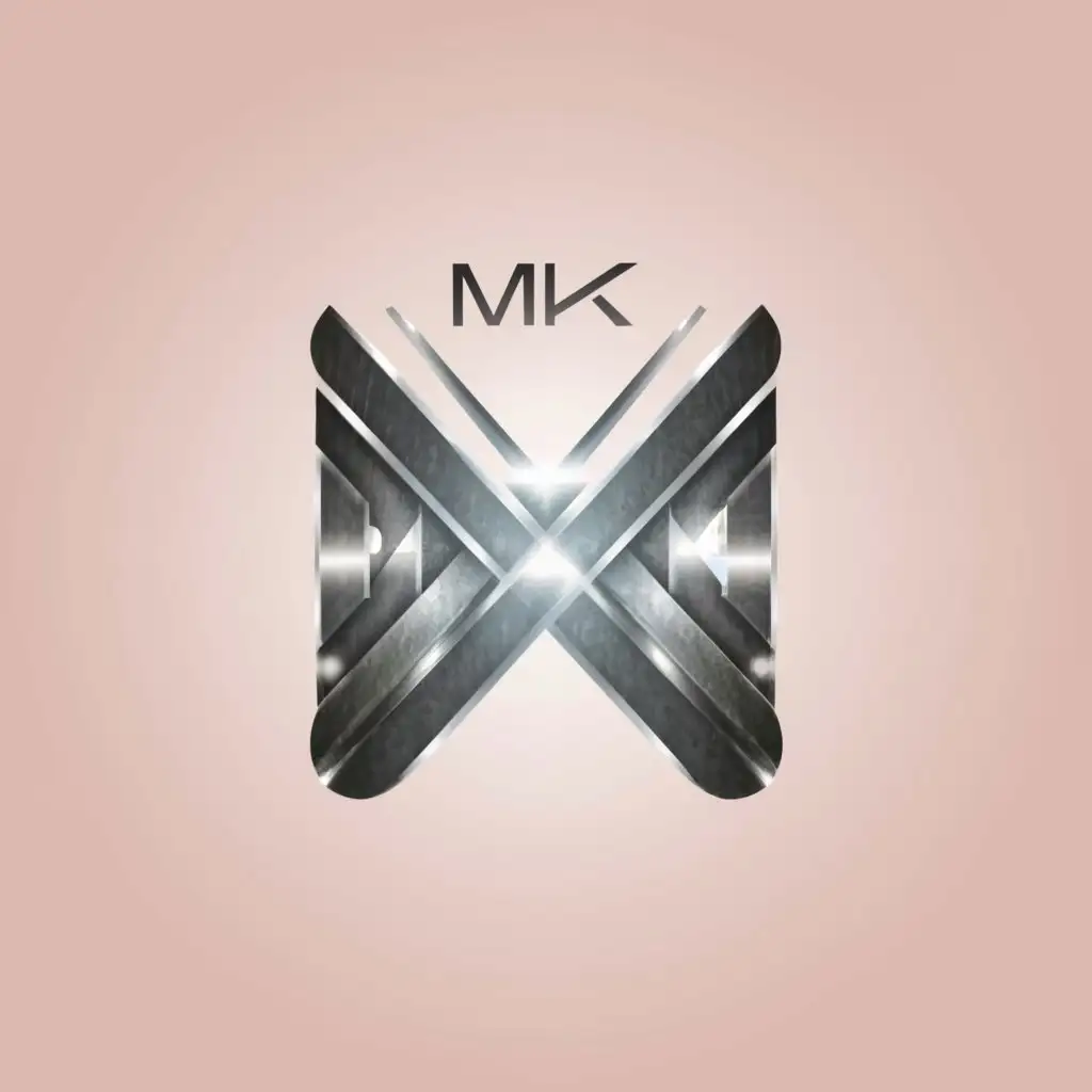 a logo design,with the text 'MK', main symbol:metal structure,Moderate, be used in Construction industry, clear background