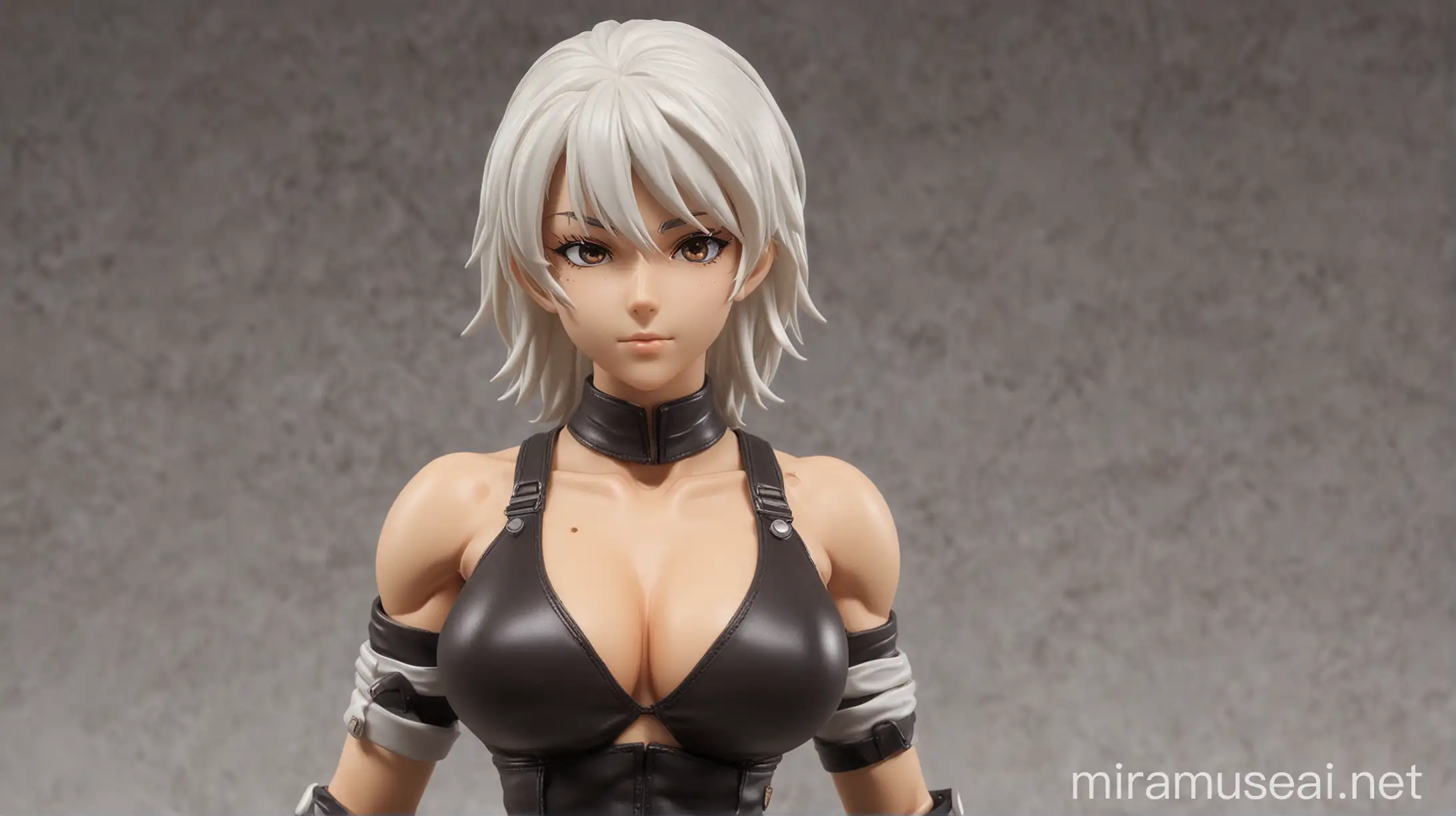 Majestic WhiteHaired Female Anime Muscular Lady