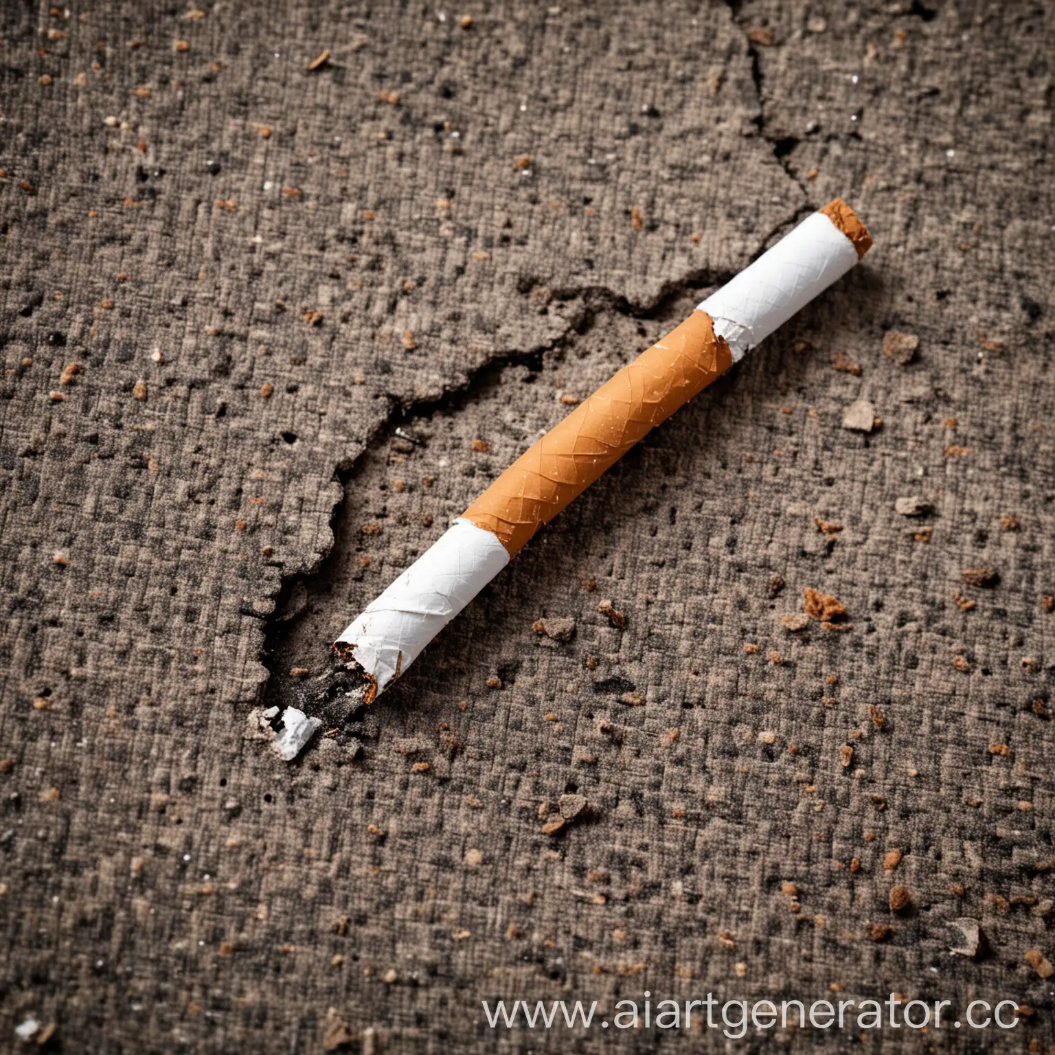Discarded-Broken-Cigarette-on-Pavement