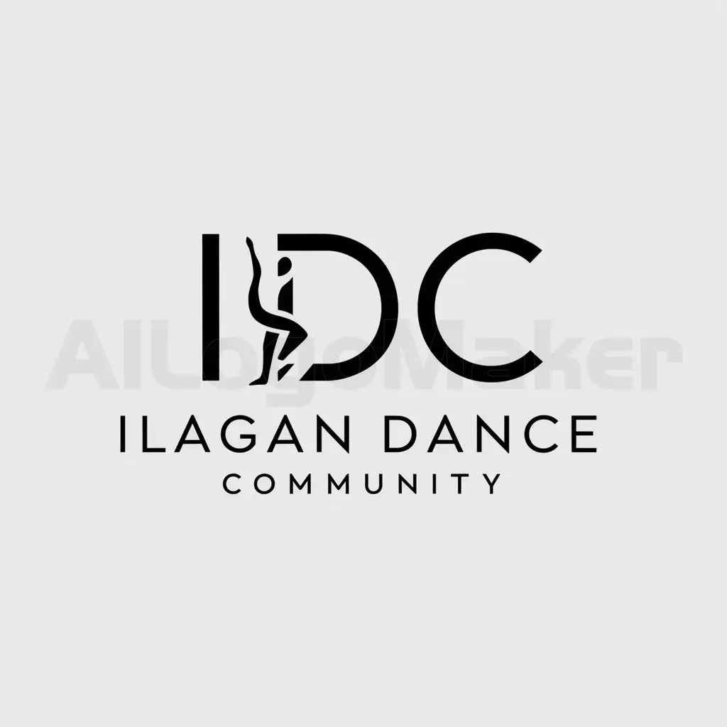 a logo design,with the text "ILAGAN DANCE COMMUNITY", main symbol:IDC,Minimalistic,clear background