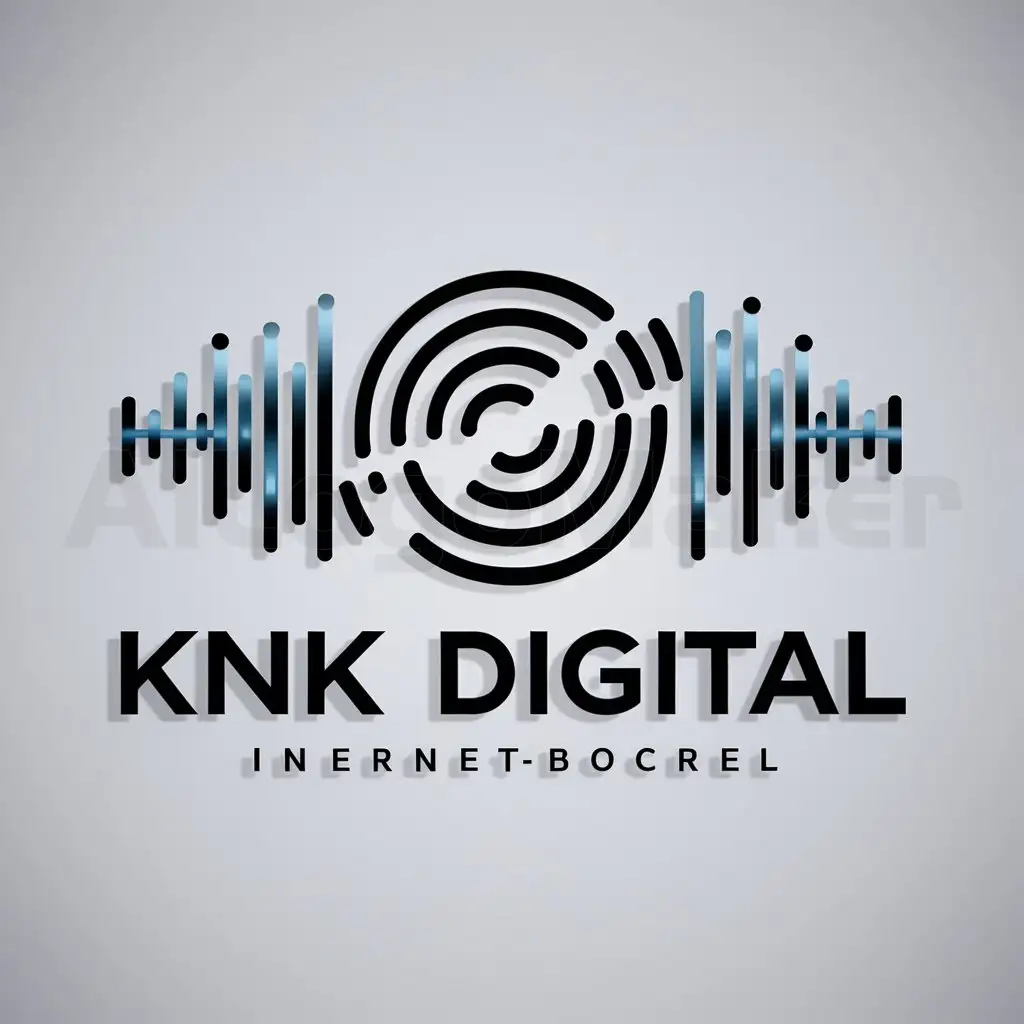 a logo design,with the text "KNK Digital", main symbol:Wave and Frequency,complex,be used in Internet industry,clear background