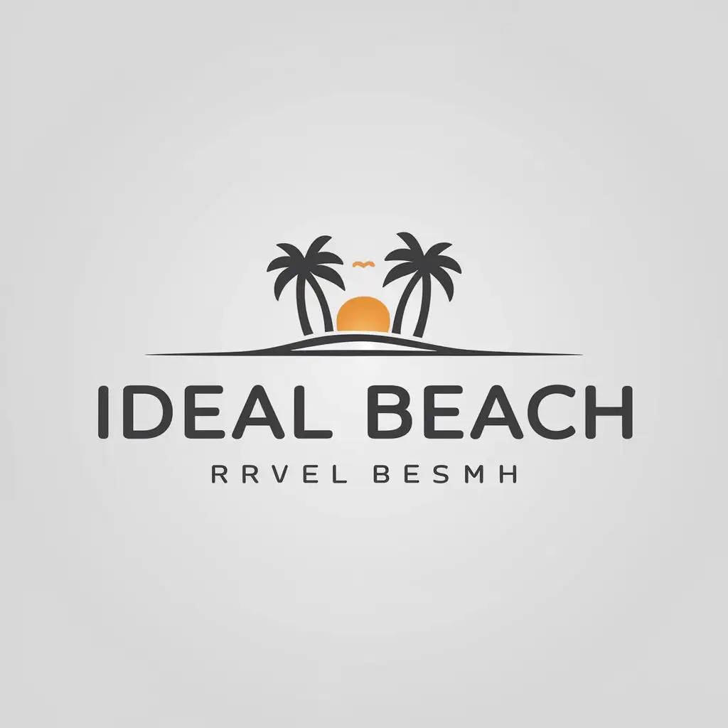 a logo design,with the text "ideal beach", main symbol:beach,Minimalistic,be used in Travel industry,clear background