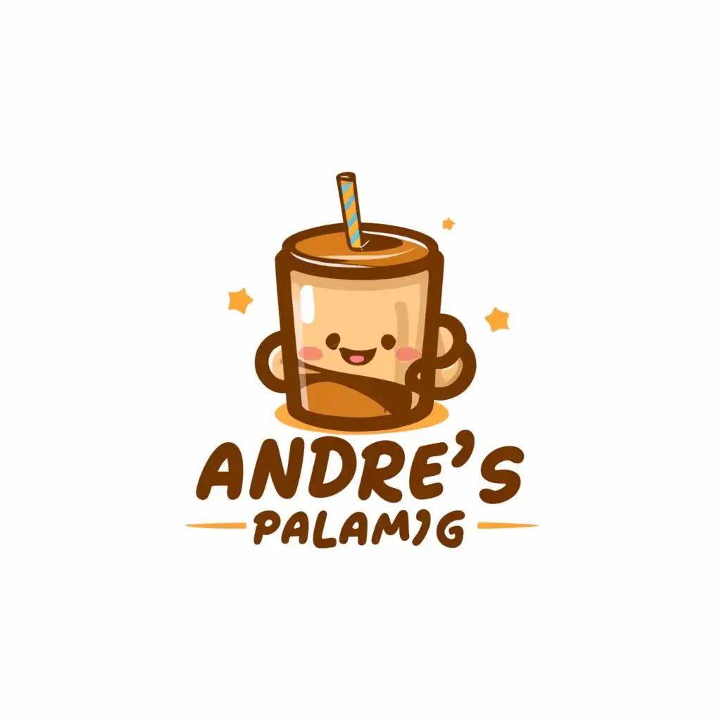 a logo design,with the text "Andrei’s Palamig", main symbol:Cute Coffee jelly drink,Moderate,be used in Others industry,clear background