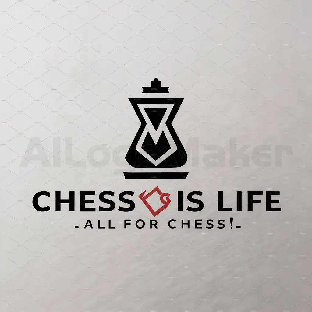 a logo design,with the text "chess_is_life -all for chess!-", main symbol:a chess,Moderate,be used in Others industry,clear background