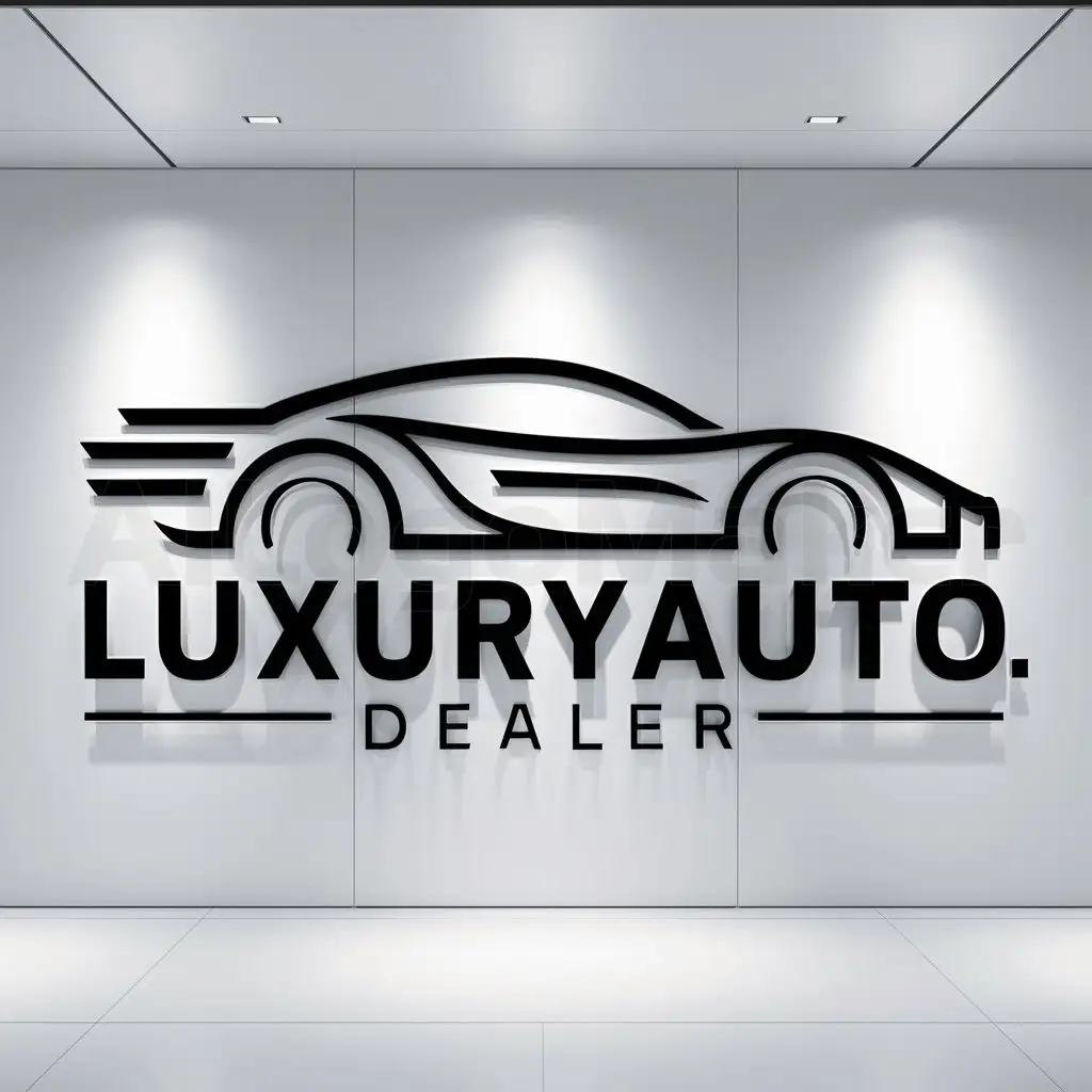 a logo design,with the text "LuxuryAuto.dealer", main symbol:Car,complex,be used in Automotive industry,clear background