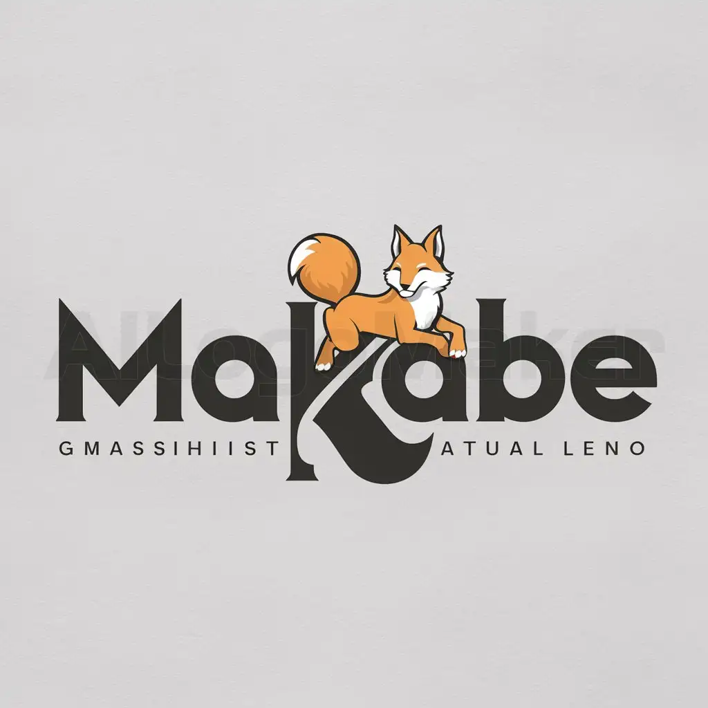 a logo design,with the text "MAKABE", main symbol:KITSUNE,Moderate,clear background