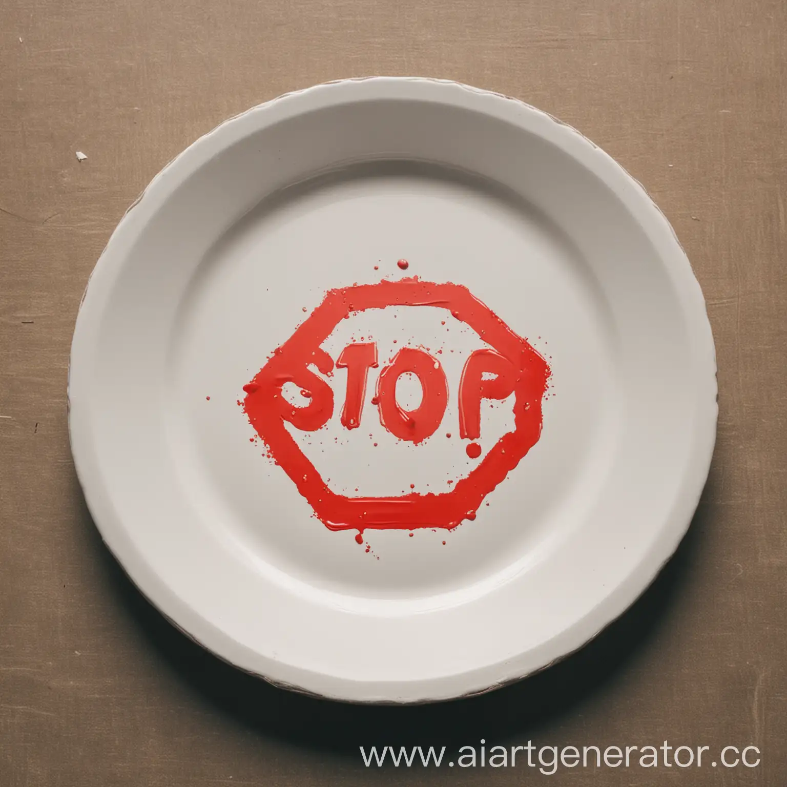 Empty-Plate-with-Stop-Sign-Markings